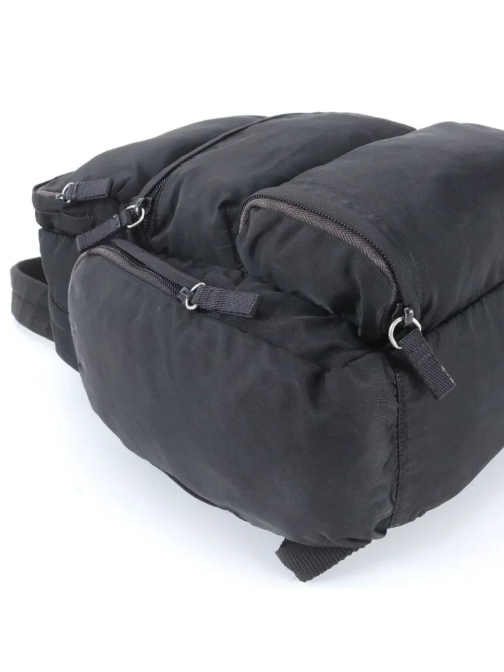 Prada Tessuto Nylon Triangle Logo Backpack Black